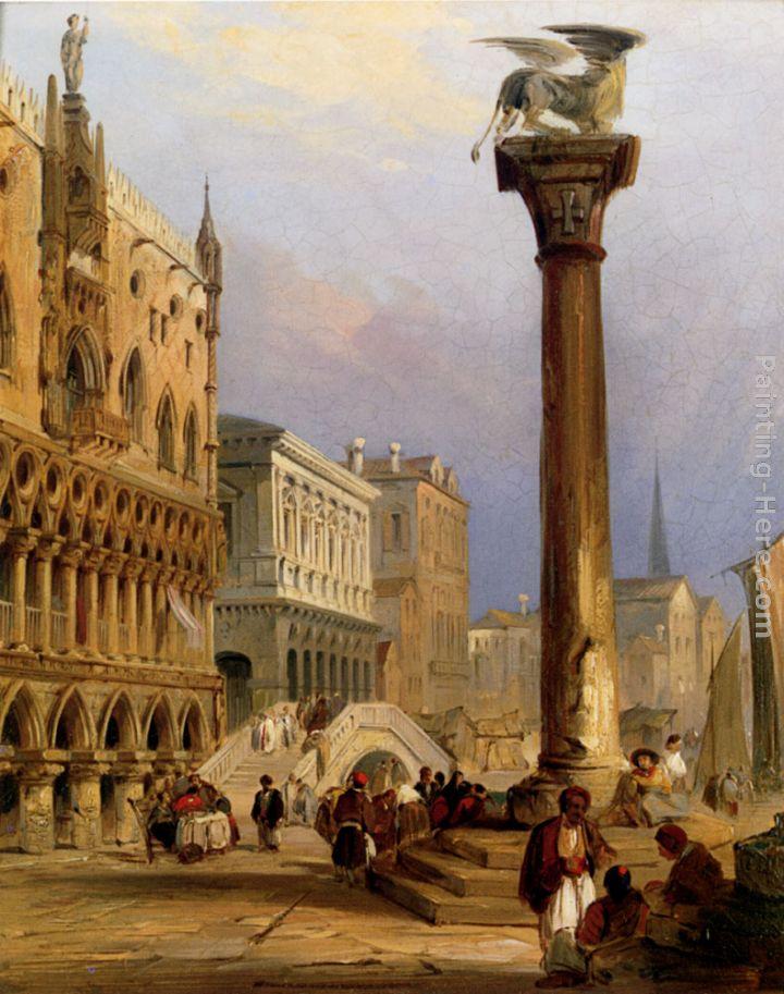 Edward Pritchett A View Of St Mark's Column, And The Doge's Palace, Venice
